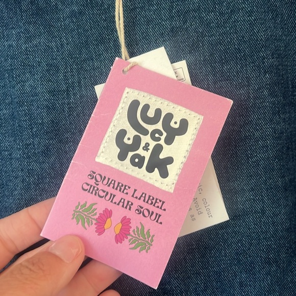 Lucy & Yak Maeve Midi Denim Dress with Myrtle Embroidery Long sleeves NWT Sz 16 - Picture 8 of 11